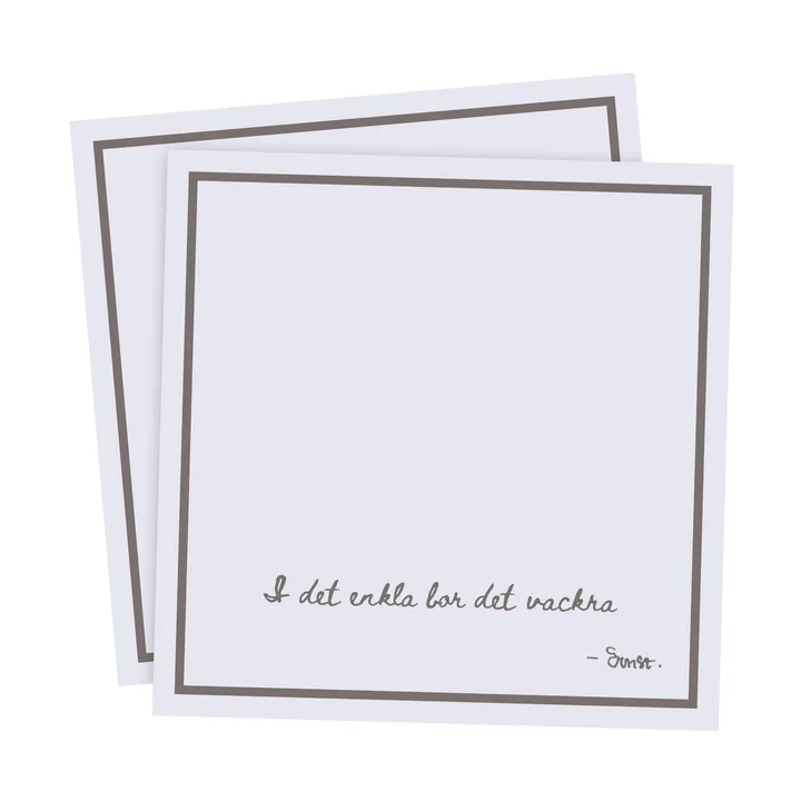 Ernst πετσέτα με ρητό I det enkla Συσκευασία 20 τεμαχίων - Ανοιχτό γκρι - ERNST