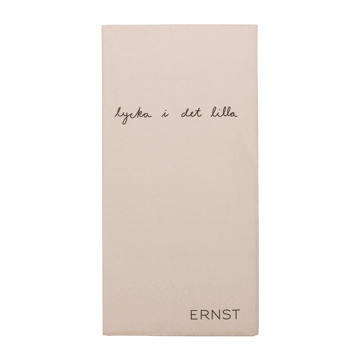 Ernst πετσέτα με ρητό Lycka i det lilla Συσκευασία 20 τεμαχίων - φυσικό-μαύρο - ERNST