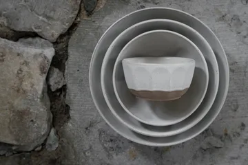 Ernst μπολ από stoneware - Λευκό-φυσικό, Ø24 εκ. - ERNST