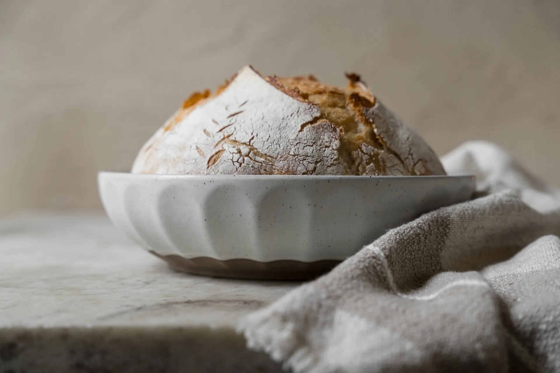 Ernst μπολ από stoneware, Λευκό-φυσικό, Ø24 εκ. ERNST