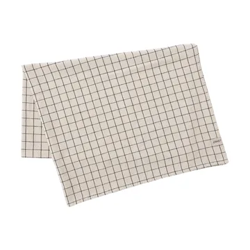 Ernst tablecloth checkered 145 x 200 εκ. - Φυσικό-μαύρο - ERNST