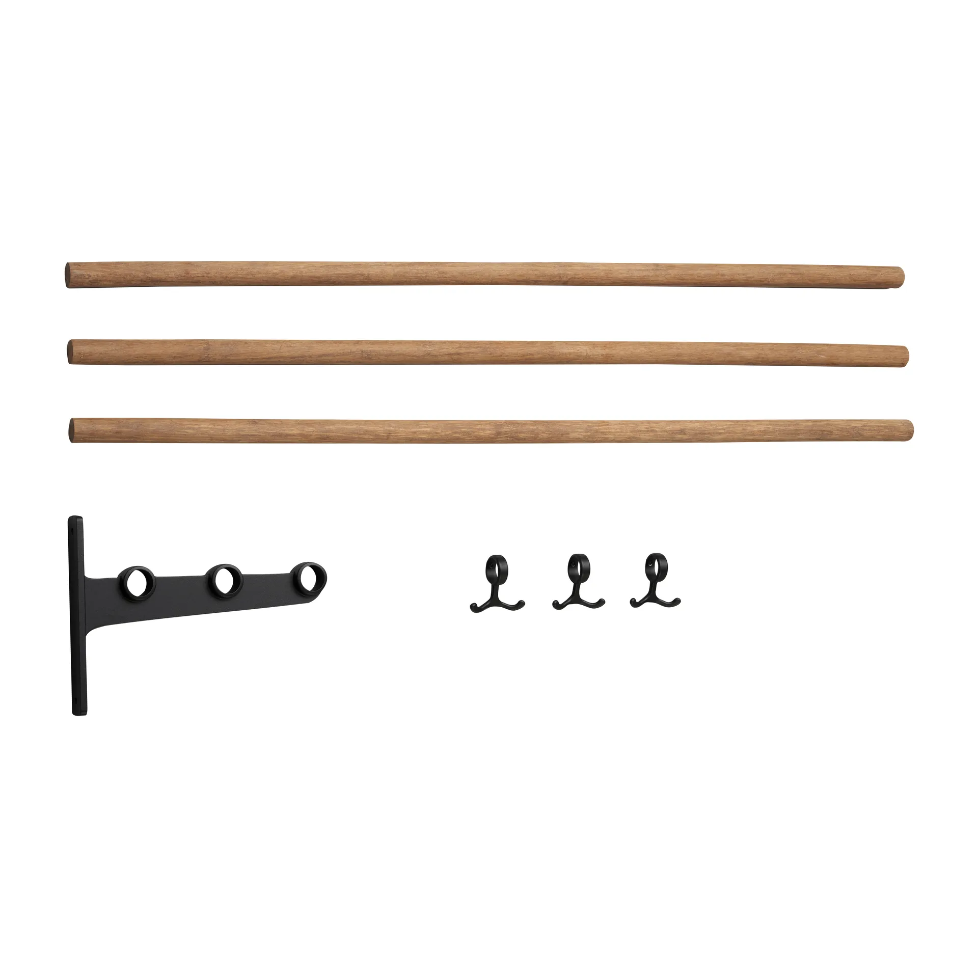 Ενσωματωμένη σχάρα καπέλων και ράφι παπουτσιών, Nostalgi, Μπαμπού-μαύρο Essem Design