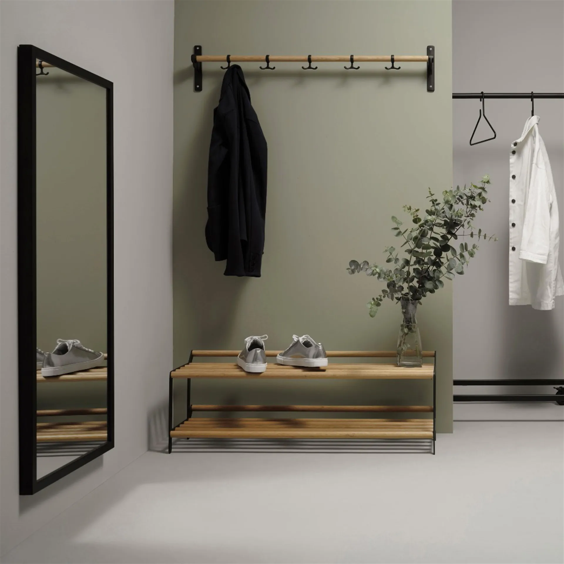 Nostalgi γάντζος 100 cm, δρυς, μαύρο Essem Design