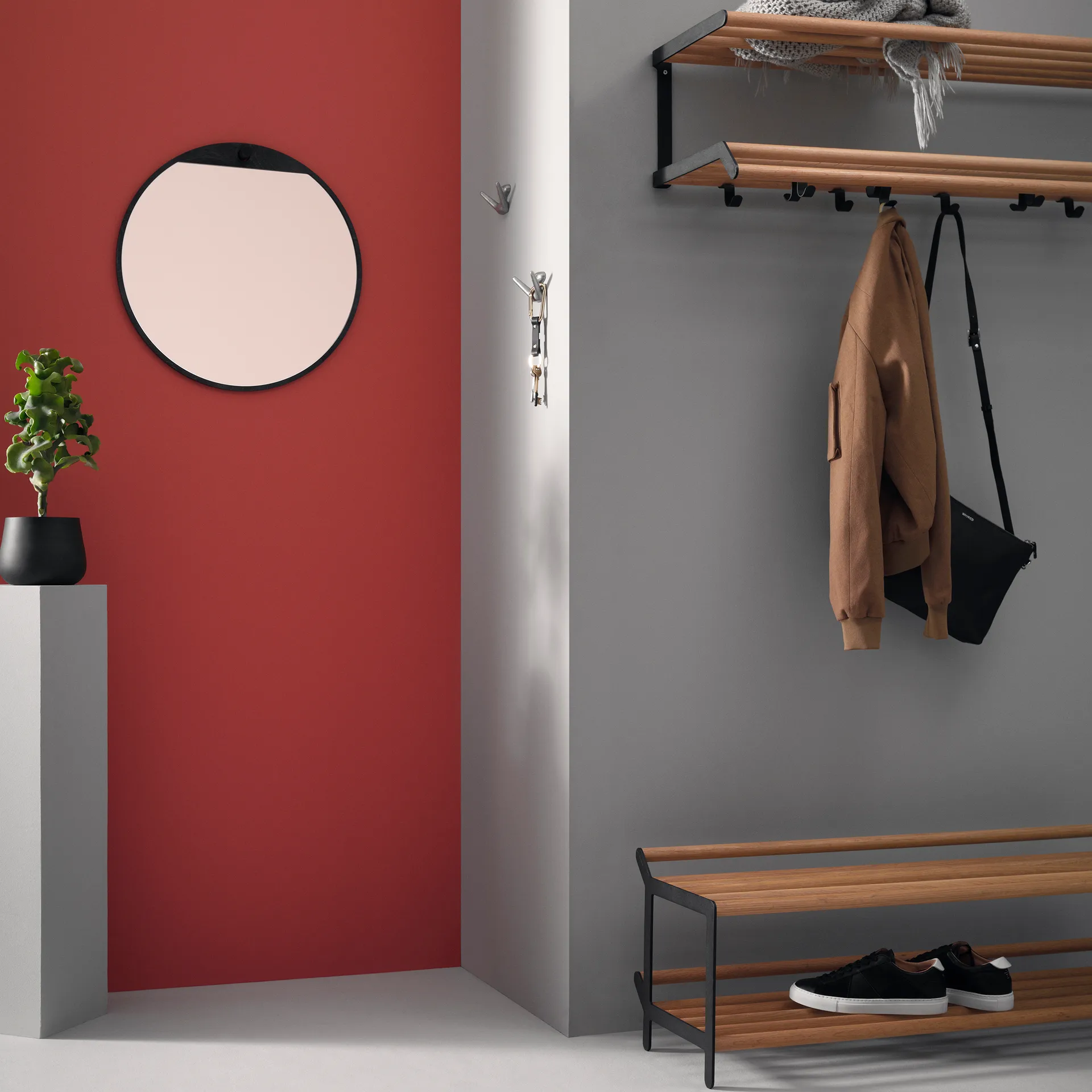 Tamburin ράφια παπουτσιών 100 cm, Μαύρο δρυς Essem Design