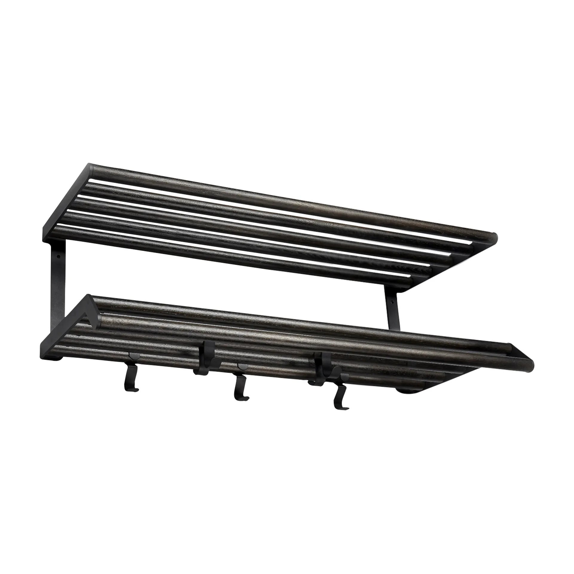 Tamburin ράφι καπέλων 60 cm, Δρυς με μαύρο βερνίκι-μαύρο Essem Design