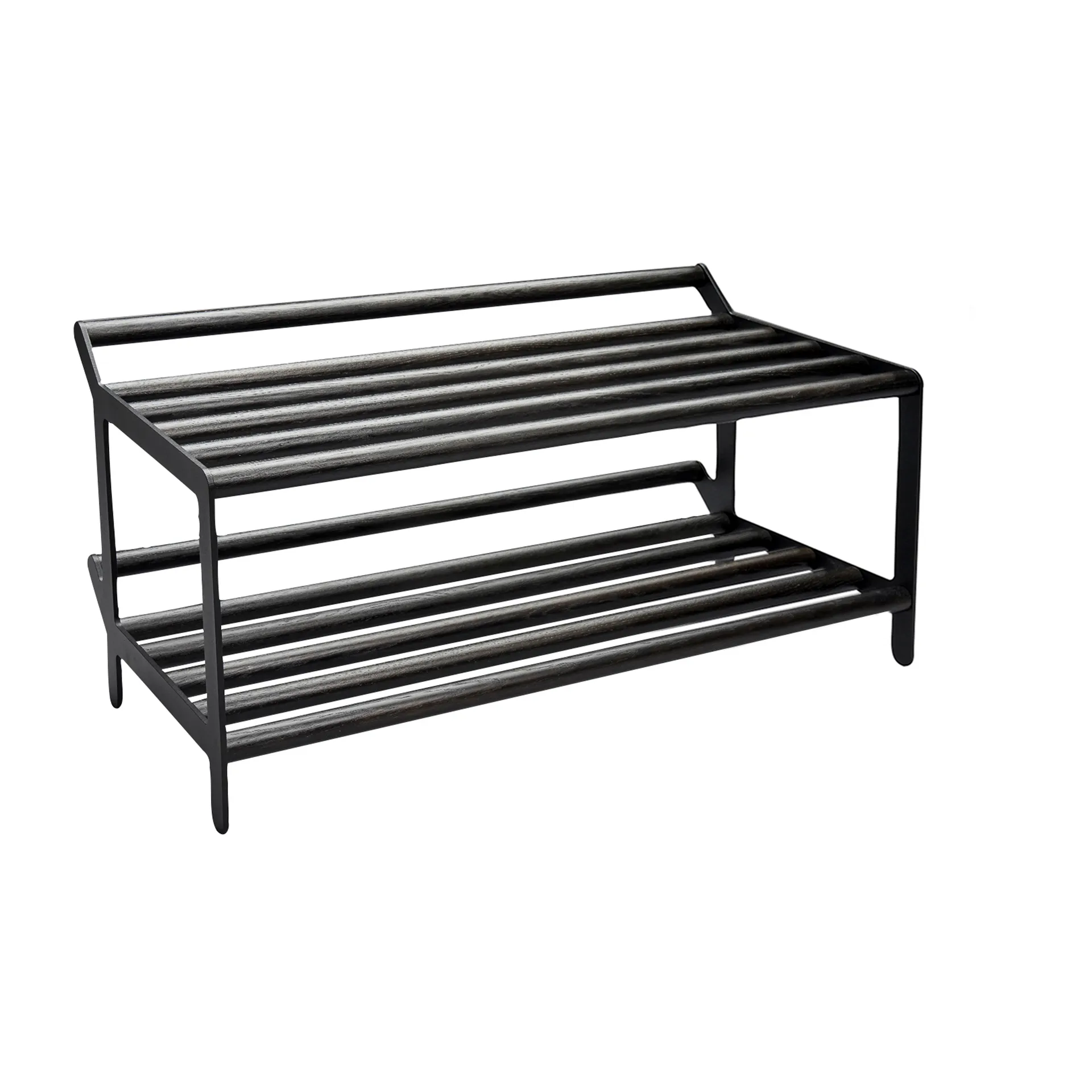 Tamburin ράφια παπουτσιών 60 cm, Δρυς με μαύρο βερνίκι-μαύρο Essem Design