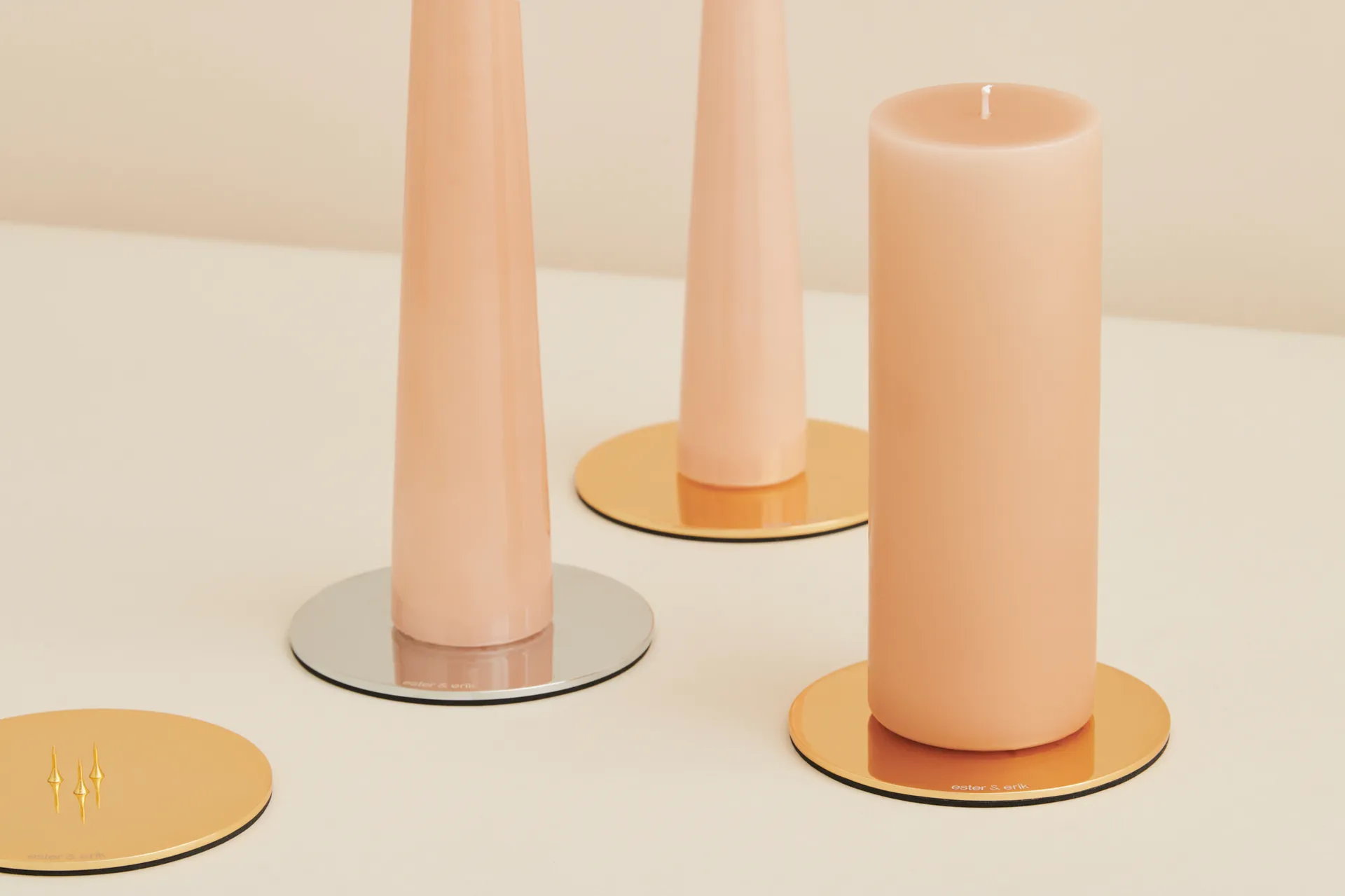 ester & erik πιάτο κεριού Ø10 cm ματ, χρυσαφί ester & erik