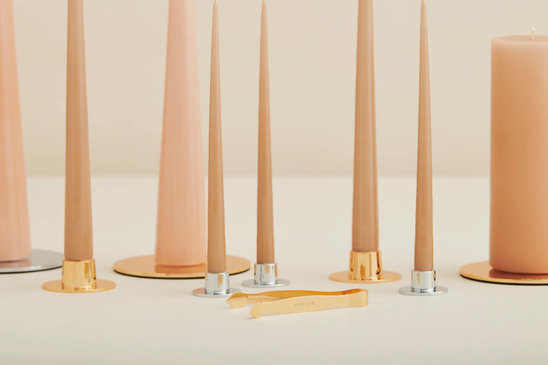 ester & erik κηροπήγια λεία Συσκευασία 2 τεμαχίων , Χρυσαφί ester & erik