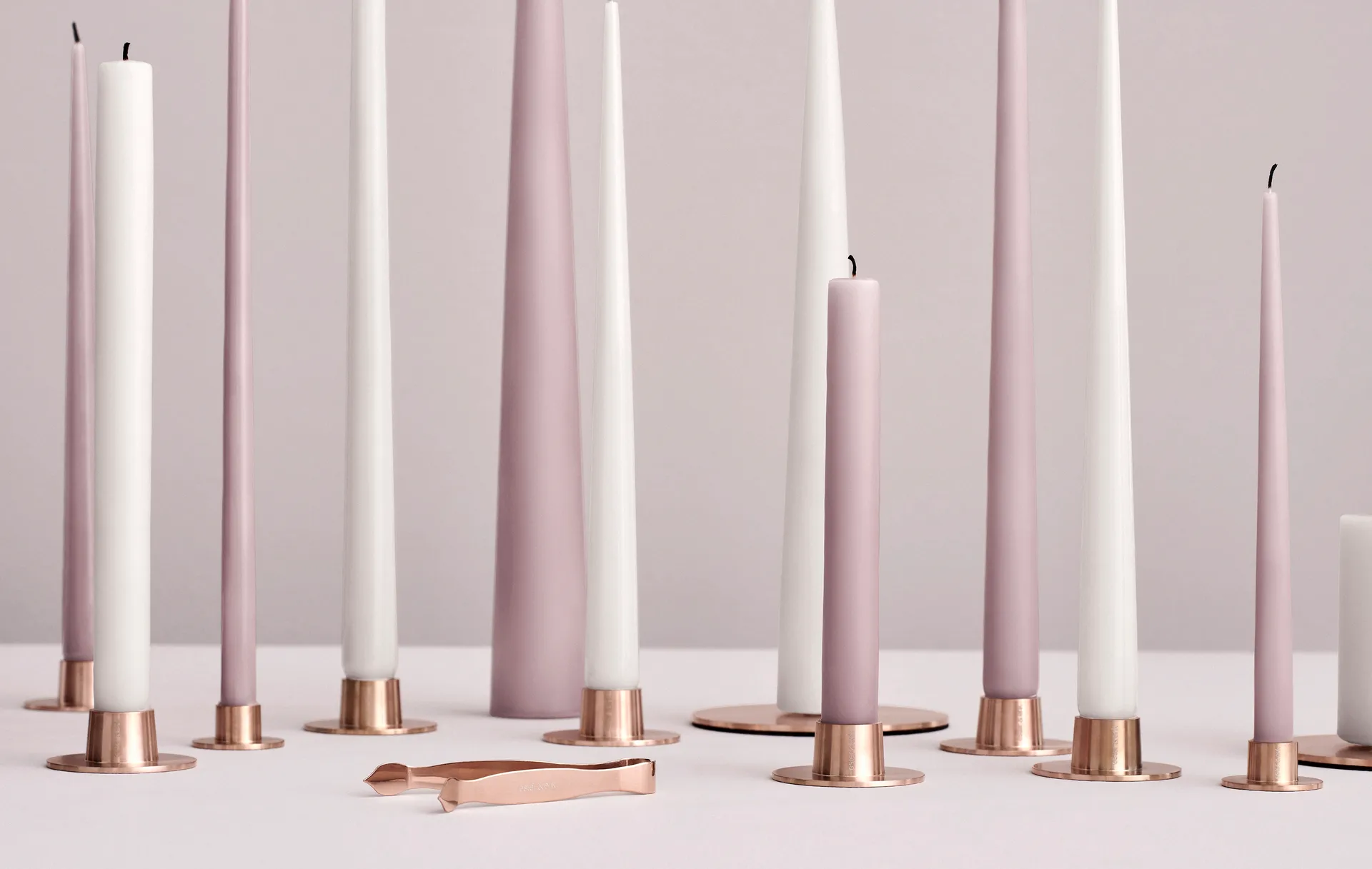 ester & erik κηροπήγια λεία Συσκευασία 2 τεμαχίων , Ροζέ χρυσαφί ester & erik