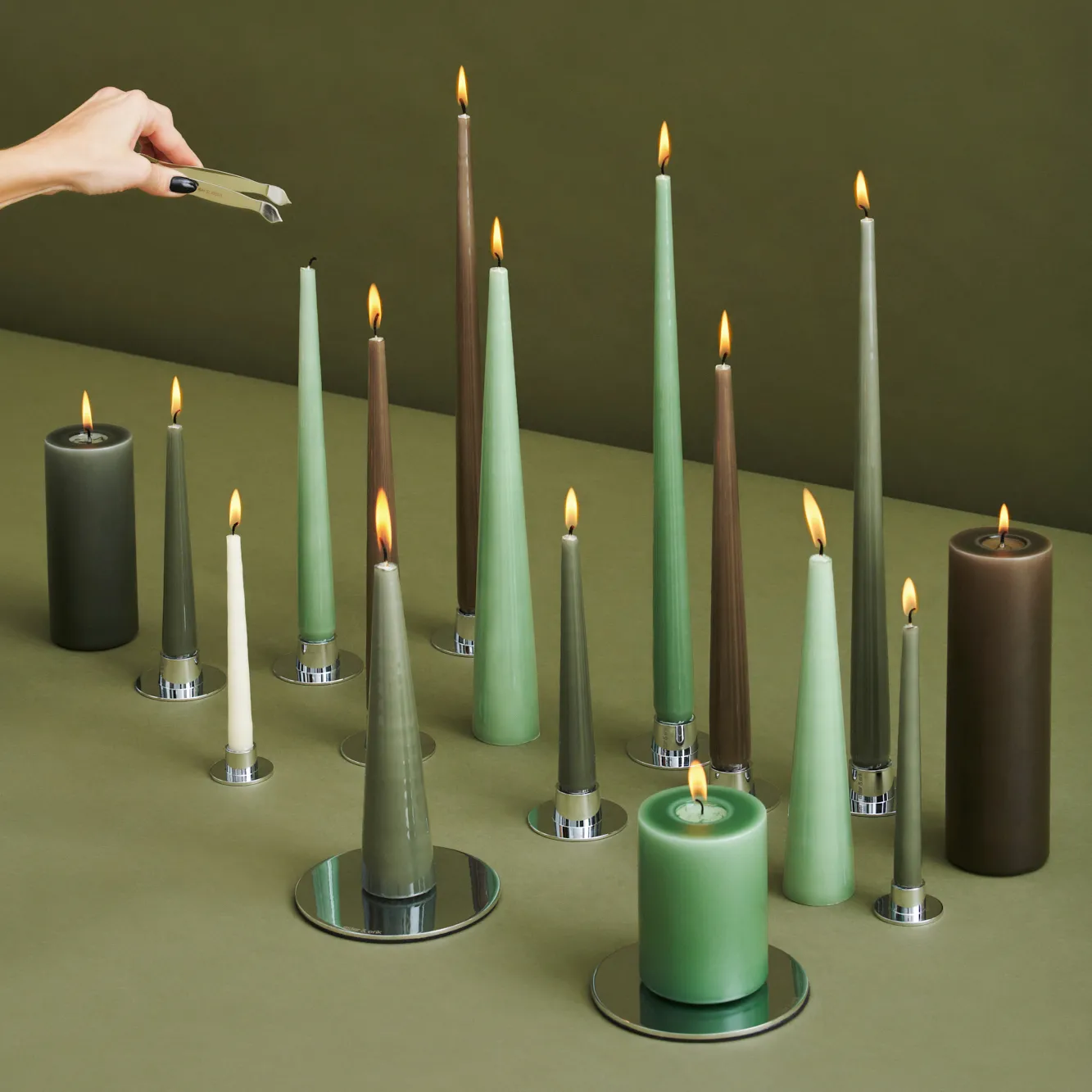 ester & erik κερί Συσκευασία 4 τεμαχίων λακαρισμένο, eucalyptus, 32 cm ester & erik