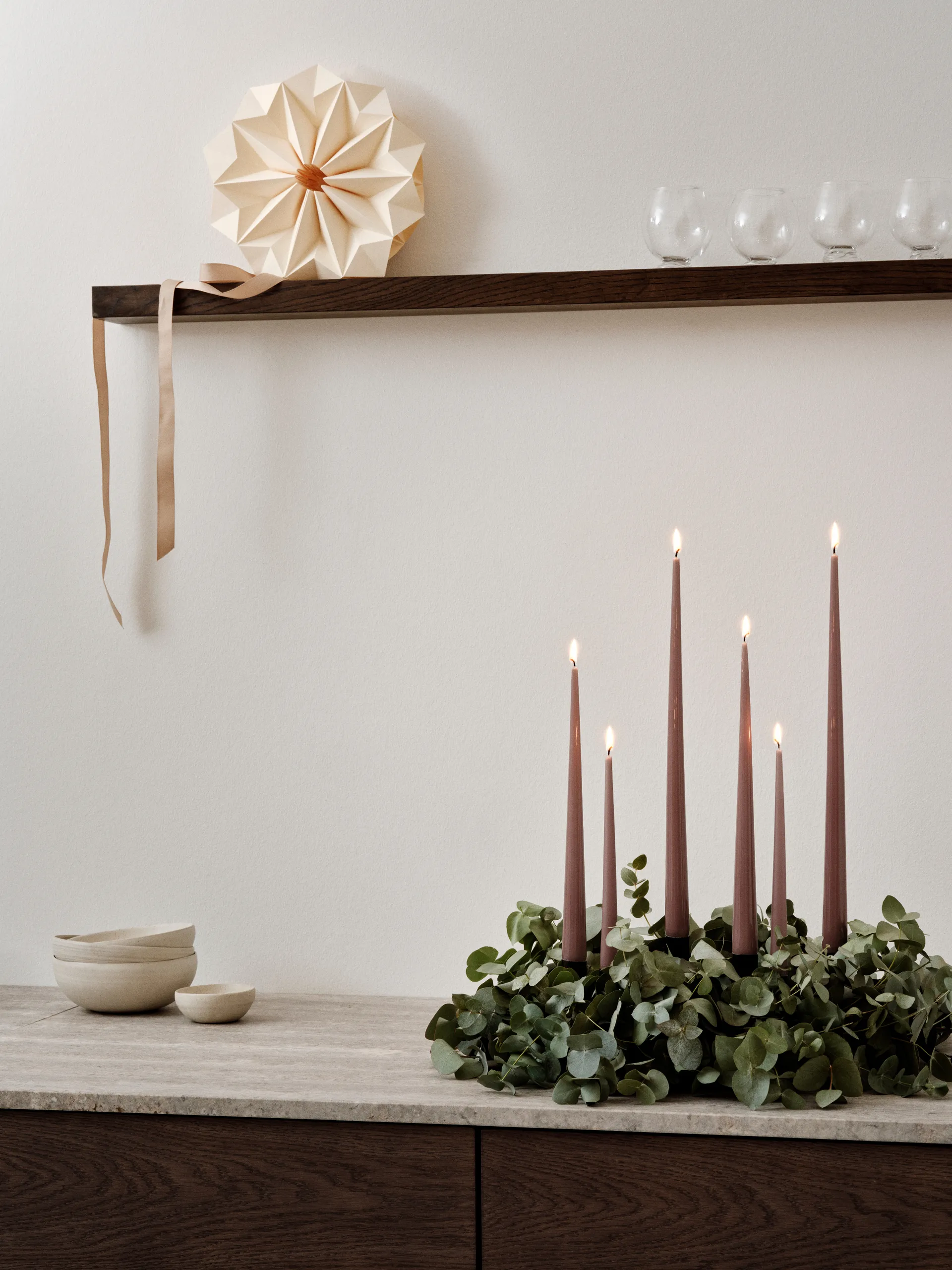 ester & erik κερί Συσκευασία 4 τεμαχίων λακαρισμένο, Winter rose 84, 32 cm ester & erik