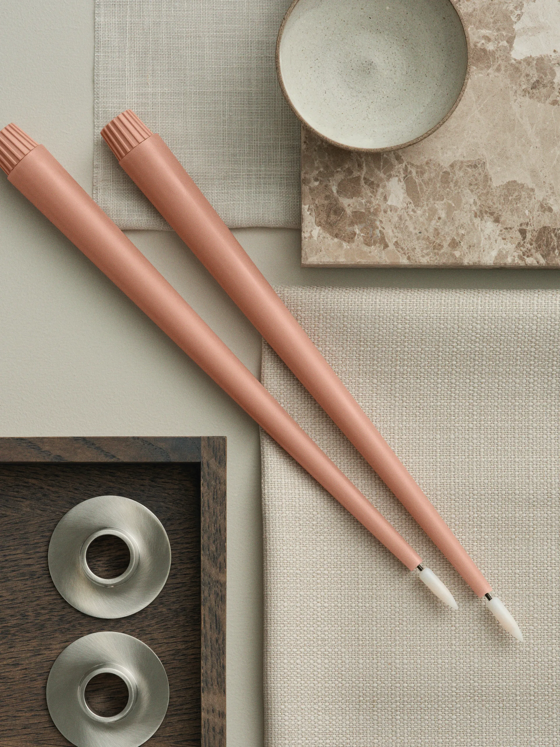 ester & erik κεριά LED συσκευασία 2 τεμαχίων, 20 Rosy caramel , 30 cm ester & erik