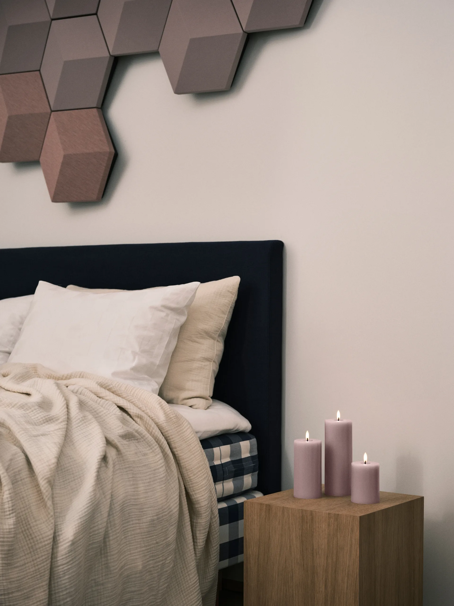 ester & erik κερί μπλοκ LED, 52 Soft Rose, 10 cm ester & erik