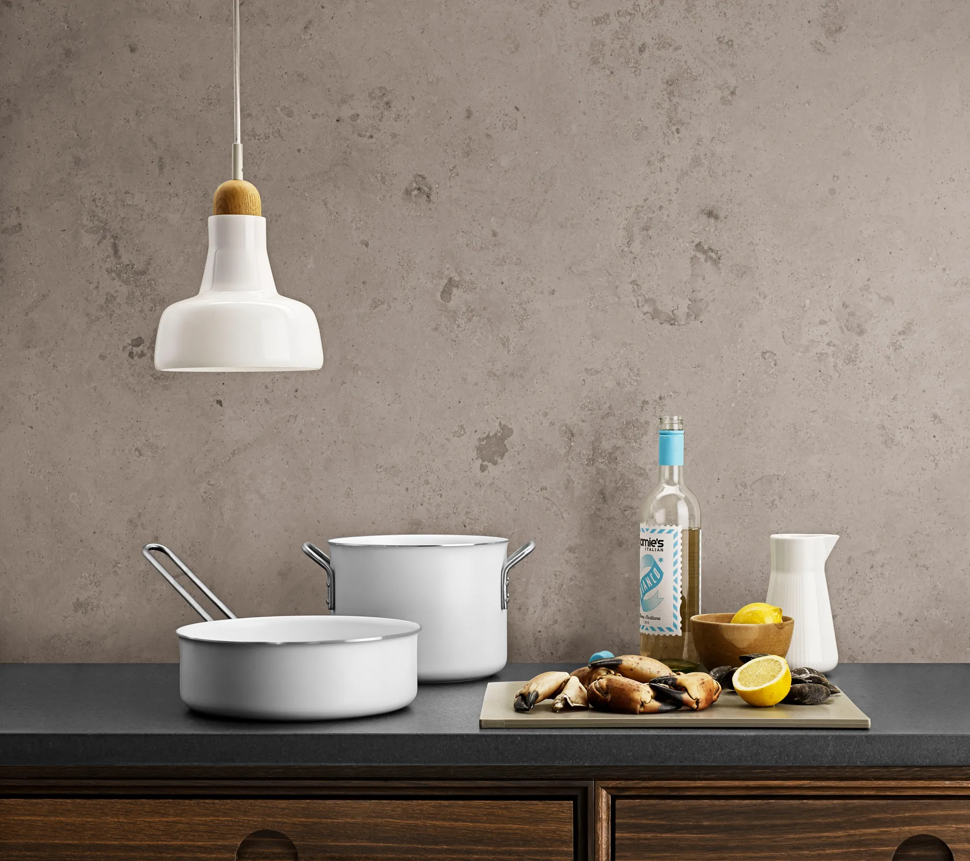 Eva Trio White Line Slip-Let κεραμική κατσαρόλα , 4,8 Λ Eva Solo