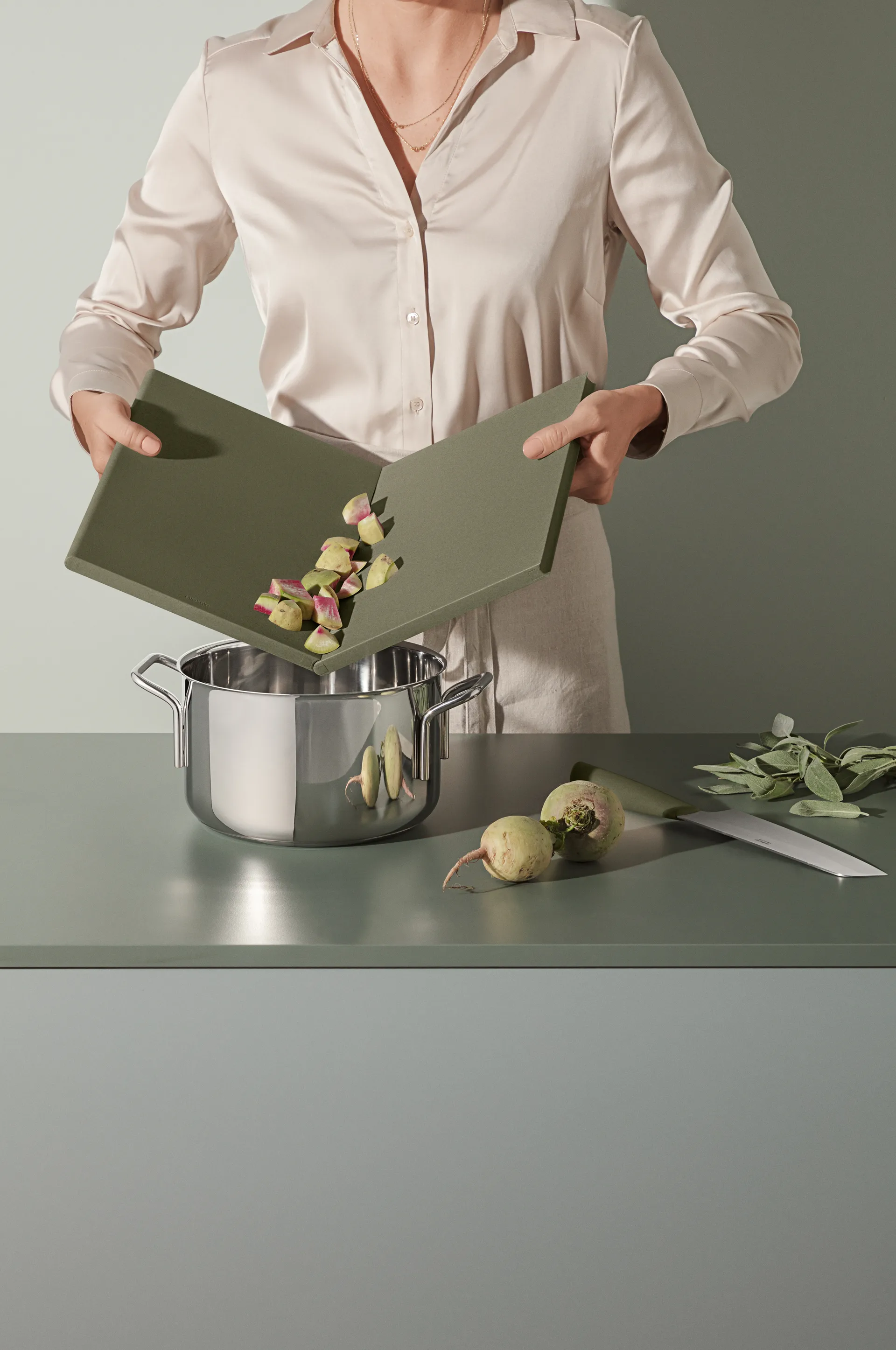 Green Tool DoubleUp επιφάνεια κοπης, Πράσινο Eva Solo