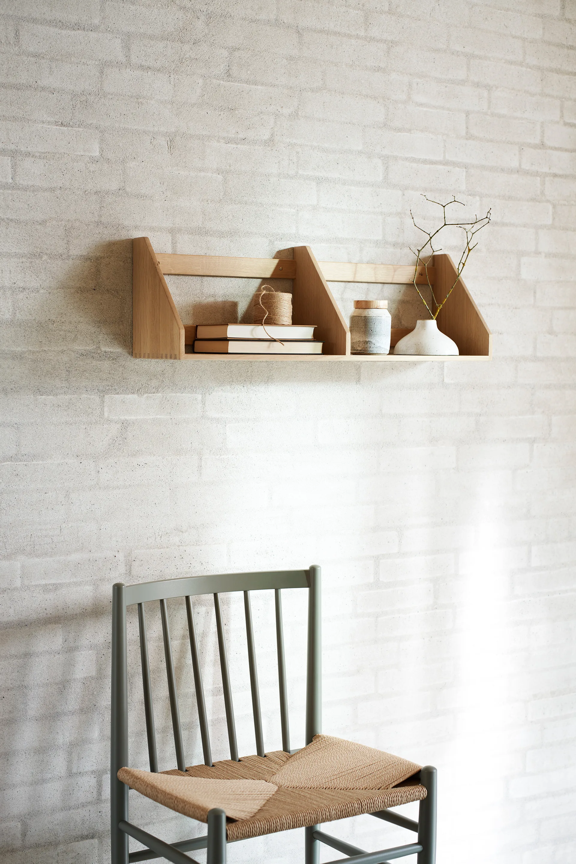 Ράφι B5 gloss 5 80x21 cm, Oak nature lacquered FDB Møbler