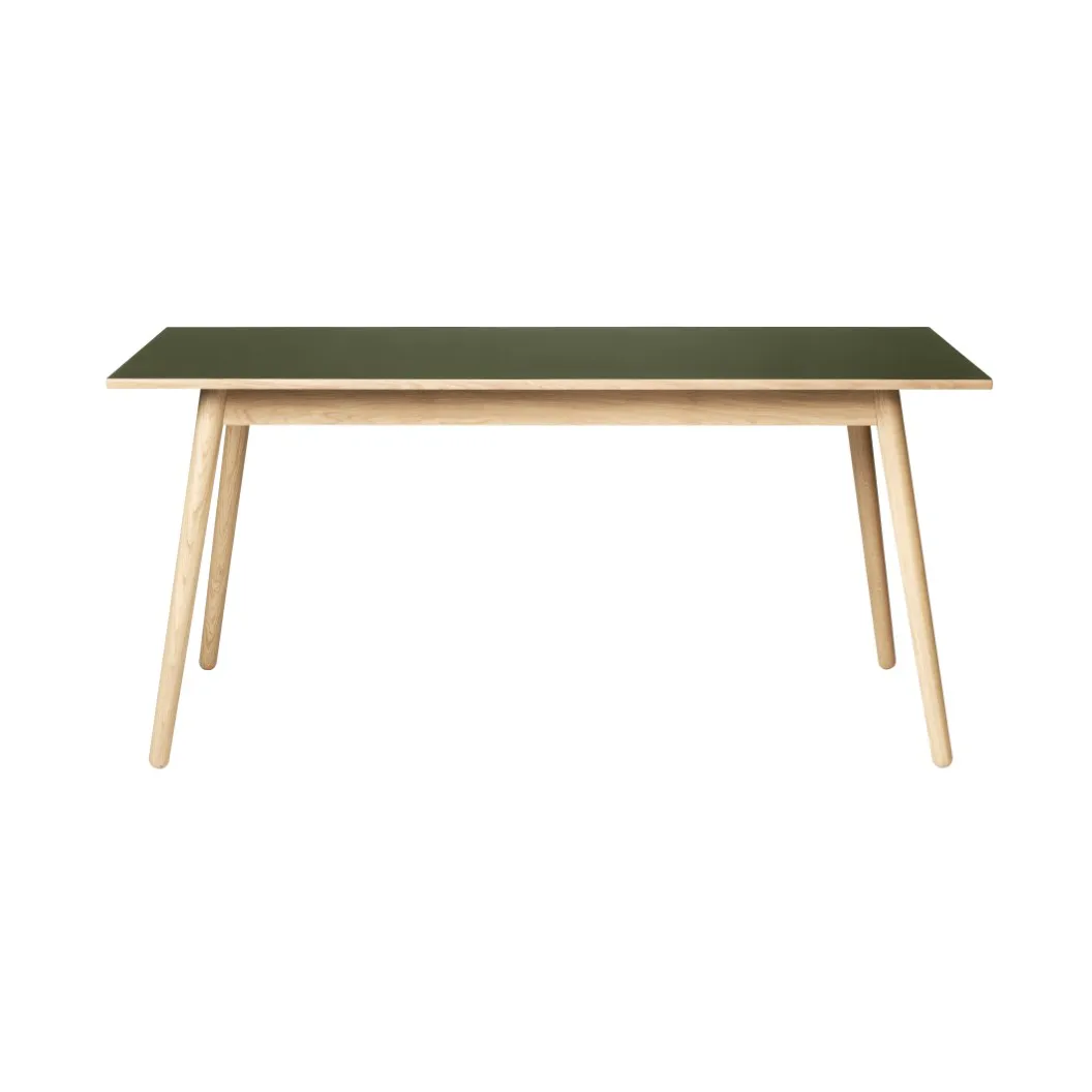 Τραπέζι τραπεζαρίας C35B 82x160 cm, Olive green-oak nature lacquered FDB Møbler