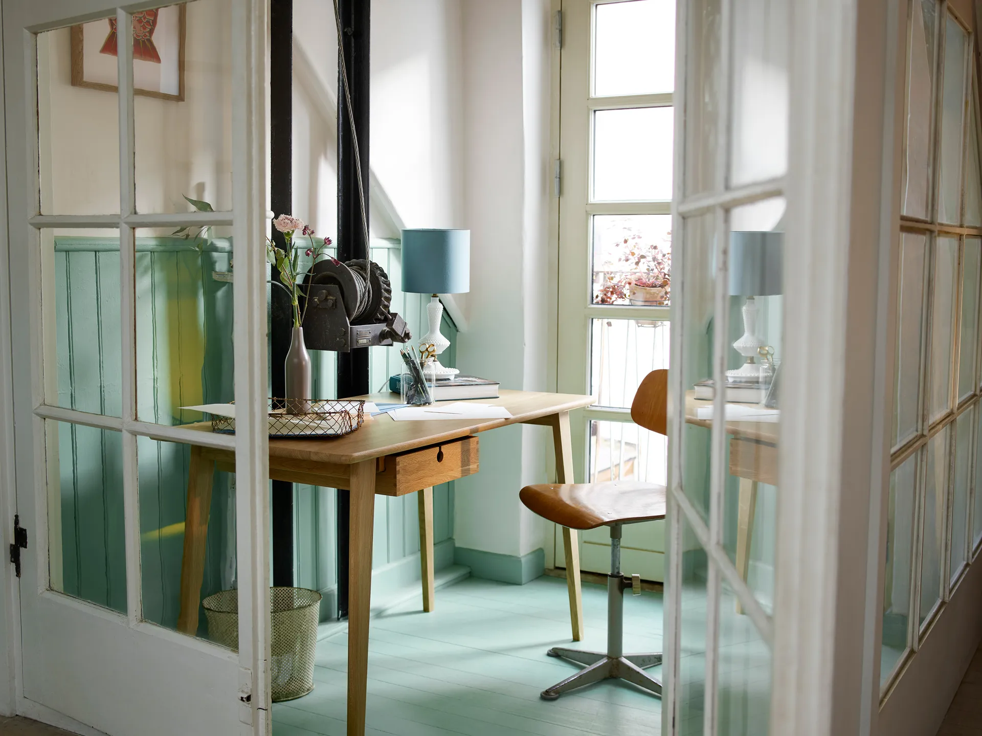 C67 Butler γραφείο, Oak nature lacquered, 60x156 cm FDB Møbler