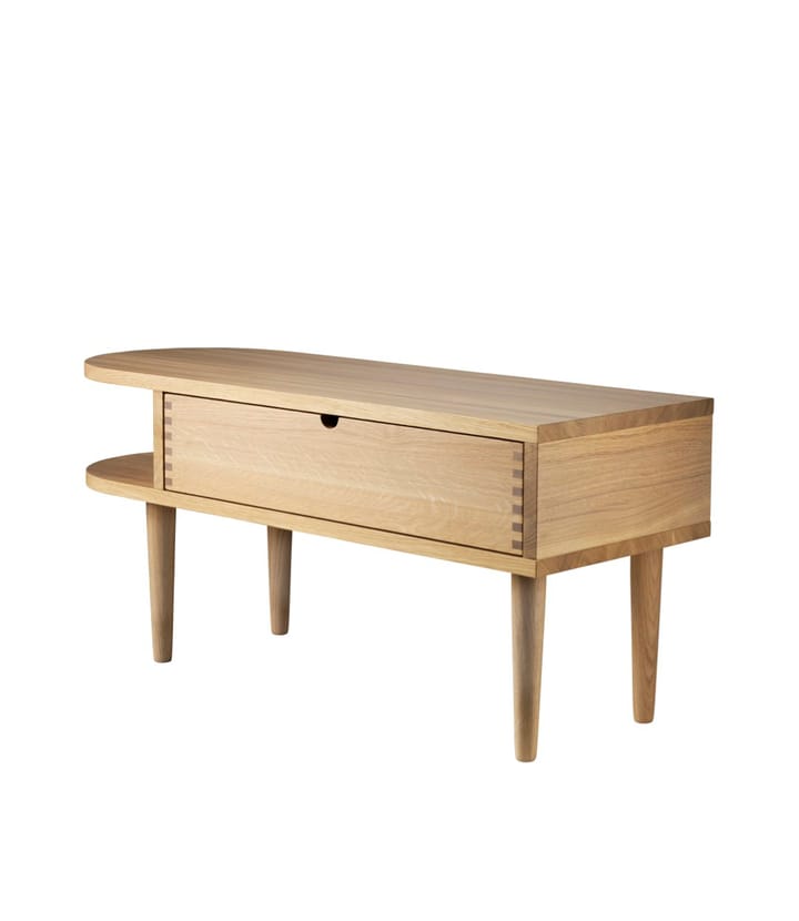F24 Radius πάγκος, Oak nature lacquered 35x90 cm FDB Møbler