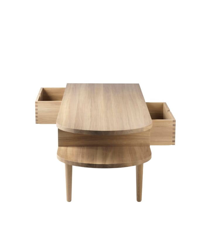 F24 Radius πάγκος, Oak nature lacquered 45x145 cm FDB Møbler