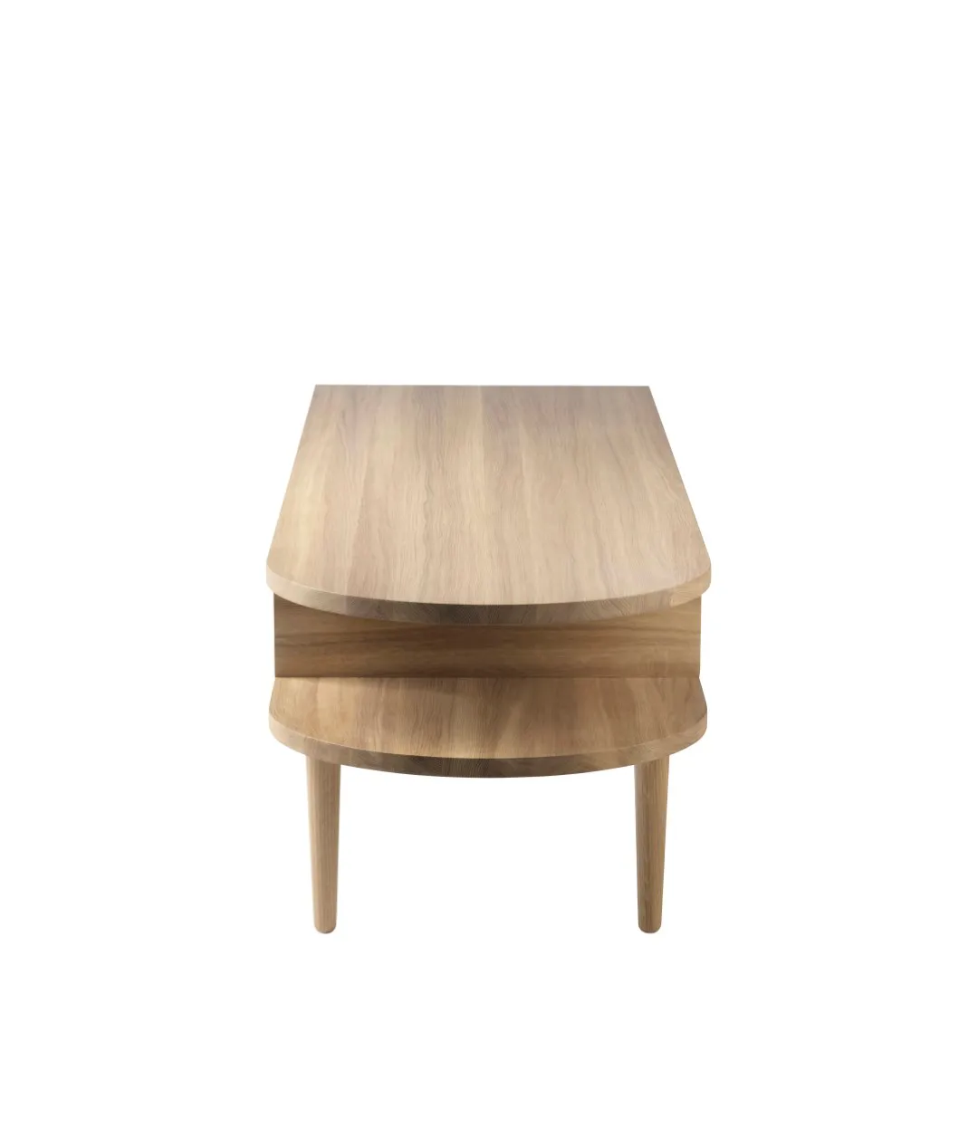 F24 Radius πάγκος, Oak nature lacquered 45x145 cm FDB Møbler