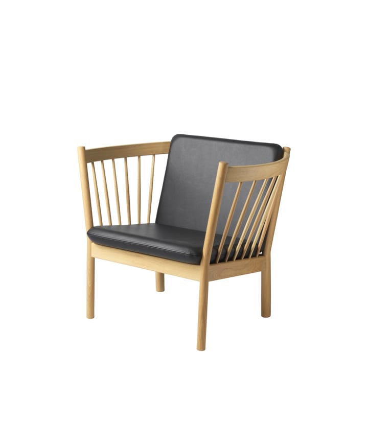 Πολυθρόνα J146, Oak nature lacquered-black leather FDB Møbler