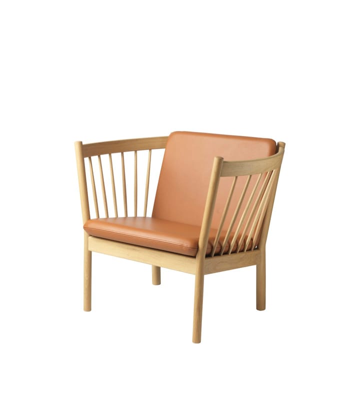Πολυθρόνα J146, Oak nature lacquered-cognac leather FDB Møbler