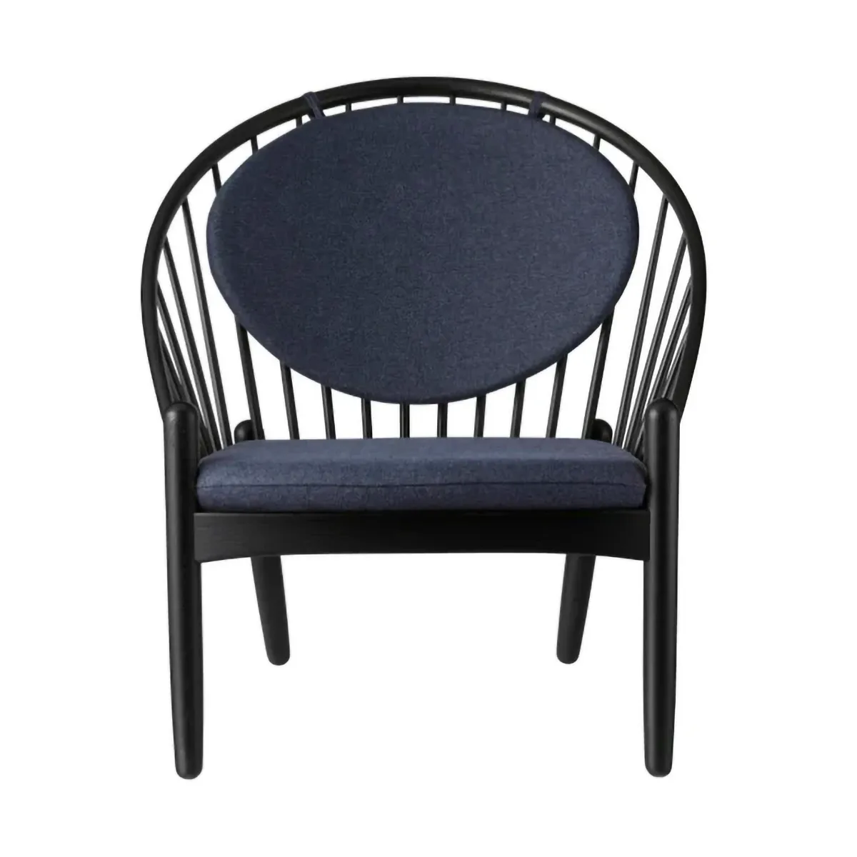 J166 Jørna καρέκλα, Black painted oak-dark blue FDB Møbler
