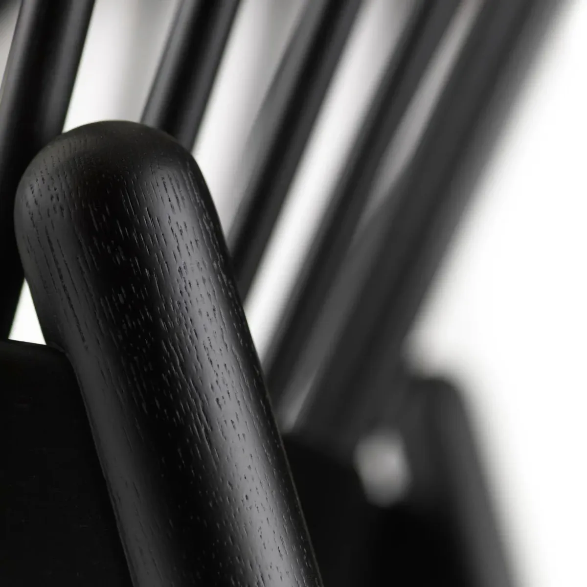 J166 Jørna καρέκλα, Black painted oak-dark grey FDB Møbler