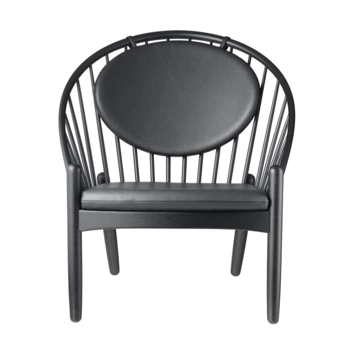 J166 Jørna καρέκλα - Oak black painted-black leather - FDB Møbler
