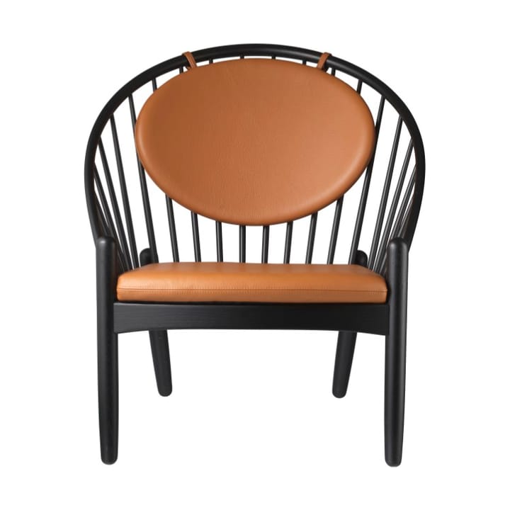 J166 Jørna καρέκλα - Oak black painted-cognac leather - FDB Møbler