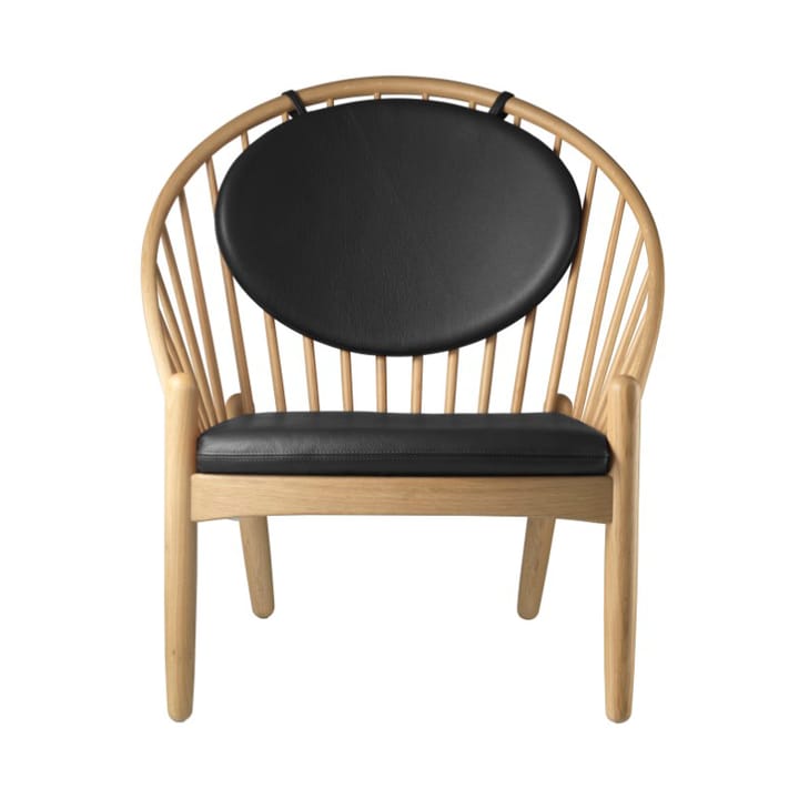 J166 Jørna καρέκλα - Oak nature lacquered-black leather - FDB Møbler