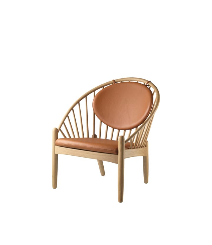 J166 Jørna καρέκλα, Oak nature lacquered-cognac leather FDB Møbler