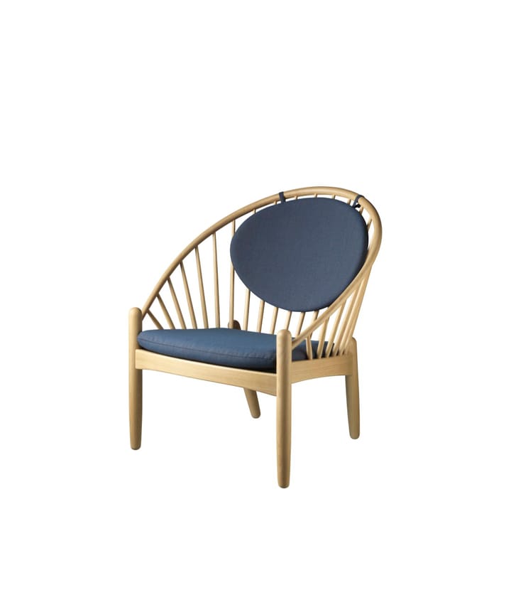 J166 Jørna καρέκλα, Oak nature lacquered-dark blue FDB Møbler