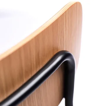 J182 Holmen καρέκλα - Oak veneer-black legs-taupe - FDB Møbler