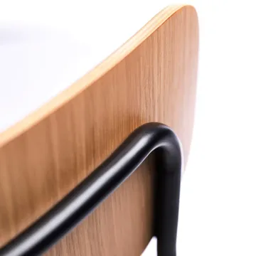 J182 Holmen καρέκλα - Oak veneer-black legs - FDB Møbler