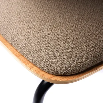 J183 Holmen πολυθρόνα με μπράτσα - Oak veneer-black legs-taupe - FDB Møbler