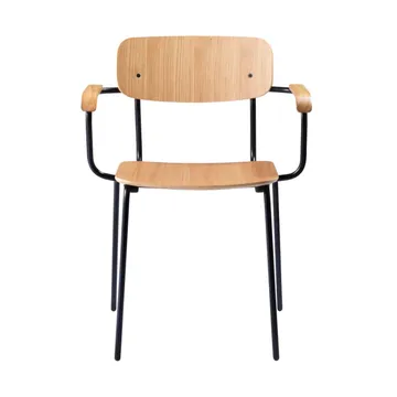 J183 Holmen πολυθρόνα με μπράτσα - Oak veneer-black legs - FDB Møbler