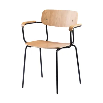 J183 Holmen πολυθρόνα με μπράτσα - Oak veneer-black legs - FDB Møbler