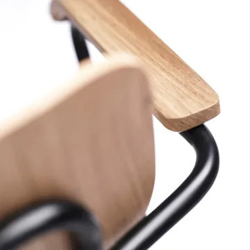 J183 Holmen πολυθρόνα με μπράτσα - Oak veneer-black legs - FDB Møbler