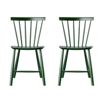 J46 καρέκλα, Beech bottle green painted, σετ 2 τεμαχίων - FDB Møbler