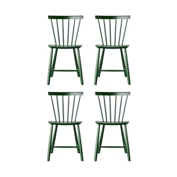 J46 καρέκλα, Beech bottle green painted, σετ 4 τεμαχίων - FDB Møbler