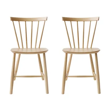 J46 καρέκλα, Beech nature lacquered, σετ 2 τεμαχίων - FDB Møbler