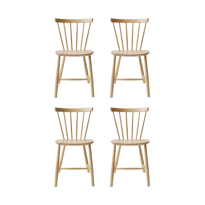 J46 καρέκλα, Beech nature lacquered, σετ 4 τεμαχίων - FDB Møbler