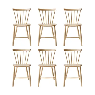 J46 καρέκλα, Beech nature lacquered, σετ 6 τεμαχίων - FDB Møbler