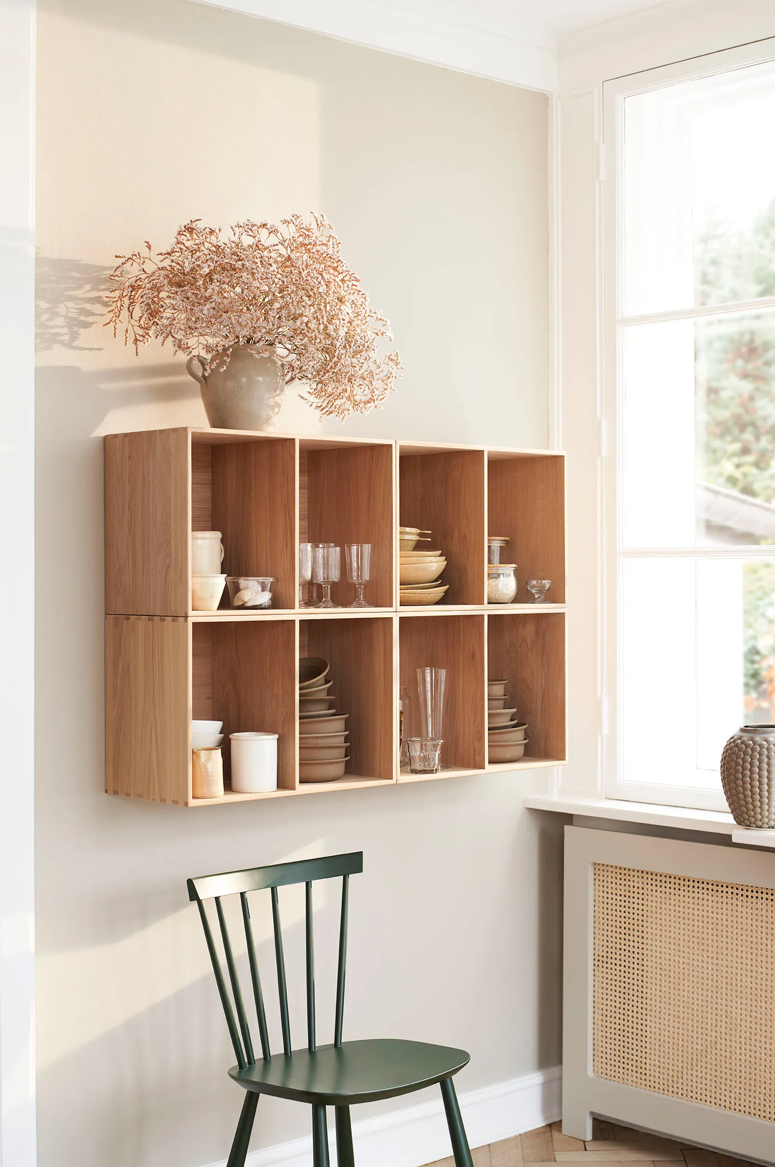 J46 καρέκλα, Beech nature lacquered, σετ 6 τεμαχίων FDB Møbler