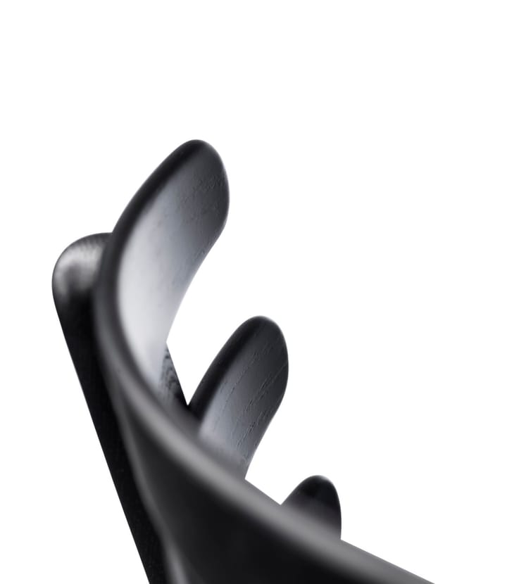 Καρέκλα J48, Oak black painted-black leather FDB Møbler