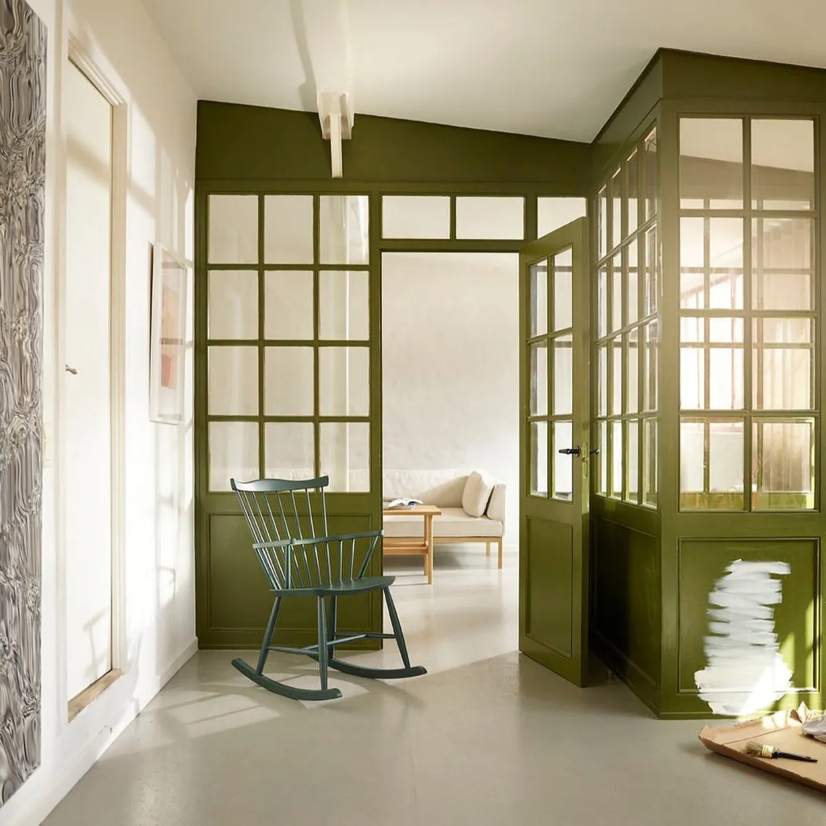 J52G καρέκλα-κούνια, Μαύρο πράσινο FDB Møbler