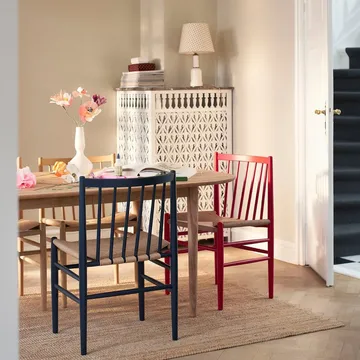 Καρέκλα J80 - Steel blue beech-paper cord - FDB Møbler