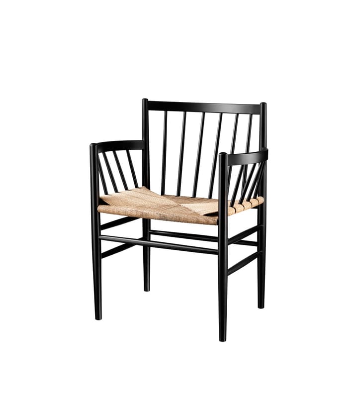 J81 Καρέκλα με μπράτσα, Nature-beech black painted FDB Møbler